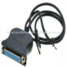 USB TO 25 PIN FEMALE PARALLEL PRINTER ADAPTER CABLE PC